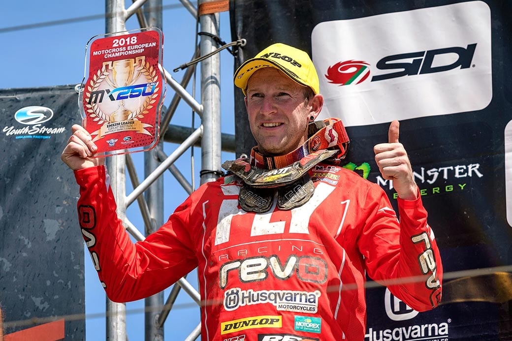 Martin Barr holds on to EMX250 red plate at Matterley Basin 2018