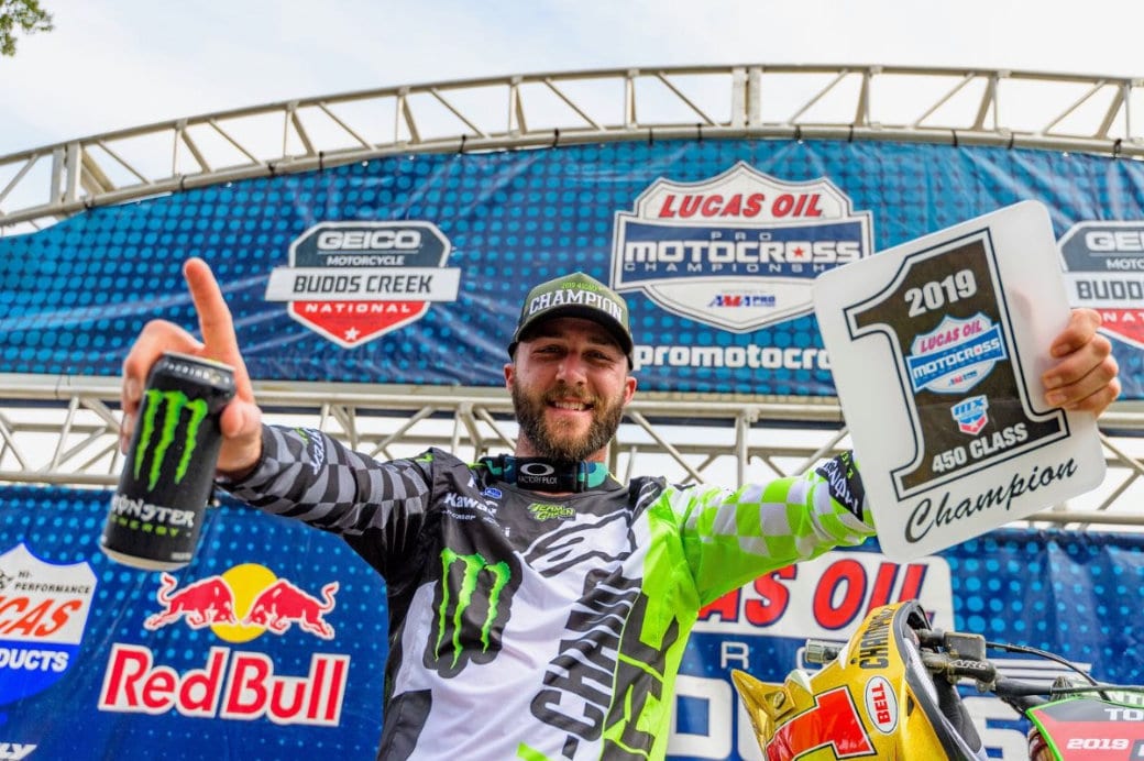 Eli Tomac celebrates third consecutive Pro Motocross title