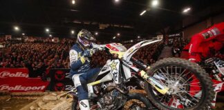 Billy Bolt on the podium at SuperEnduro round two