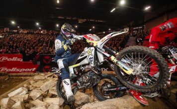 Billy Bolt on the podium at SuperEnduro round two