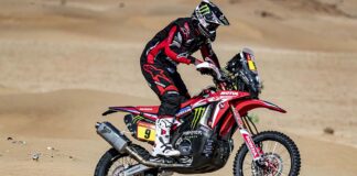 Honda riders lock out Dakar podium on stage three