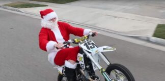 Dean Wilson becomes Santa – shocks eight-year-old with new Husqvarna