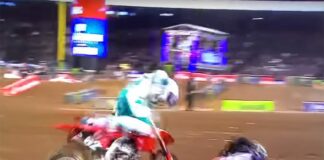 Dylan Ferrandis takes out Christian Craig – Anaheim 2 Supercross 2020