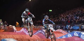 Gradie Featherstone, one of the AX Pro riders at the centre of the ban storm opens up in a heartfelt statement Jack Brunell (155) and Gradie Featherstone