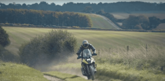 Taking a shortcut on the Suzuki V-Strom 1050XT