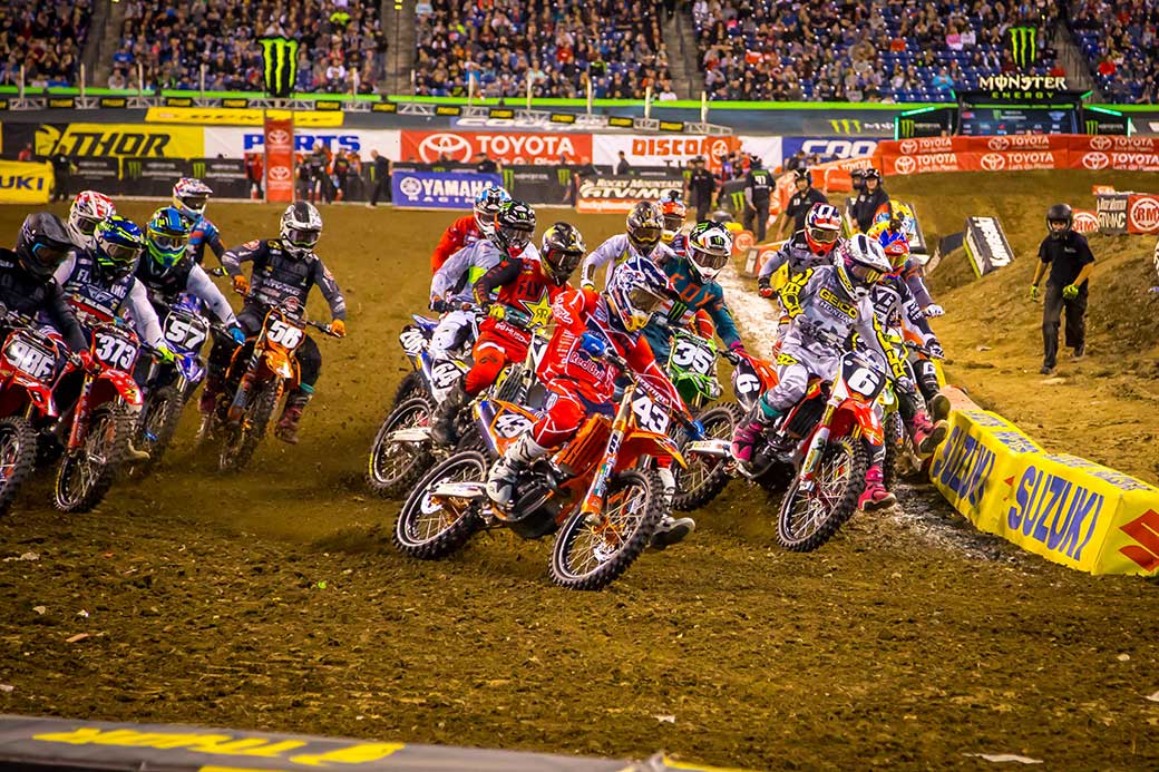 Indianapolis Supercross Highlights Dirtbike Rider