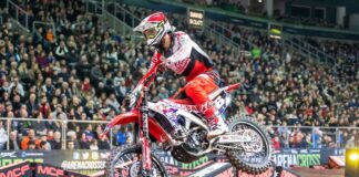 Arenacross podiums for Adrien Escoffier in Belfast Buildbase Hondaās Adrien Escoffier