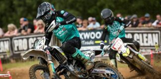 REVO Husqvarna team-mates battle for the red plate at Blaxhall