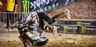 Eli Tomac crash at Monster Energy Cup