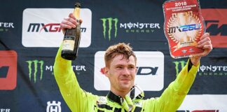 Mel Pocock on taking hold of EMX250 Red Plate Mel Pocock takes the EMX250 Red Plate in Agueda 2018