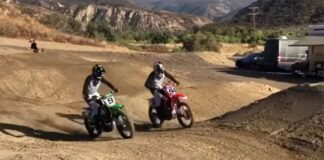 450SX training ā Adam Cianciarulo wastes no time getting the upper hand on his pal Ken Roczen