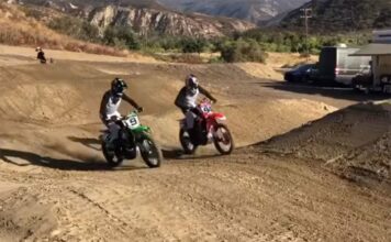 450SX training ā Adam Cianciarulo wastes no time getting the upper hand on his pal Ken Roczen