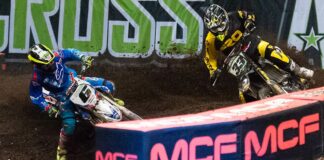 AX bad boy runs rider into Finish upright