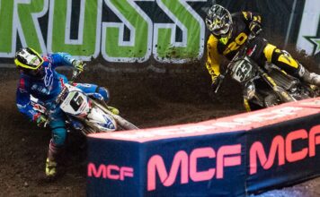 AX bad boy runs rider into Finish upright