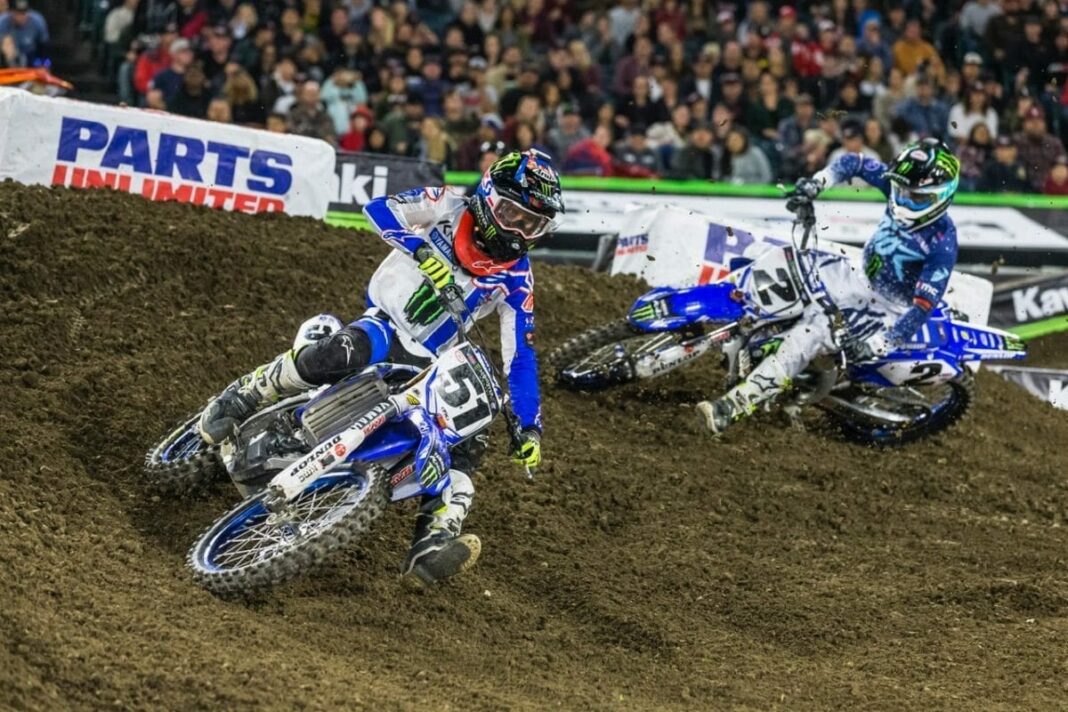 Barcia and Webb in action at Anaheim 1.