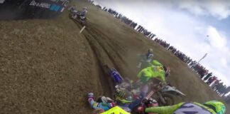 Crash: Febvre, Paulin, Cairoli and Simpson – MXGP of Spain