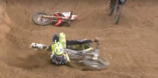 Crash: Tim Gajser and Max Nagl at Kegums