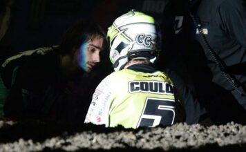 Cyrille Coulon takes a beating at Arenacross but still comes out a winner