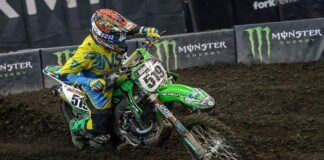 Double Arenacross podium joy for LPE Kawasaki in Belfast