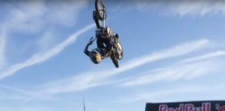 Luc Ackermann’s double backflip from a dirt ramp