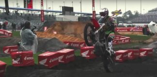 Eli Tomac wheel taps the whoops at Daytona