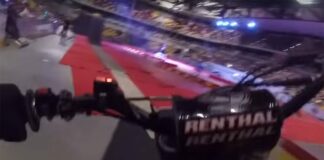 Watch the scary moment when Arena lights go out in middle of FMX trick