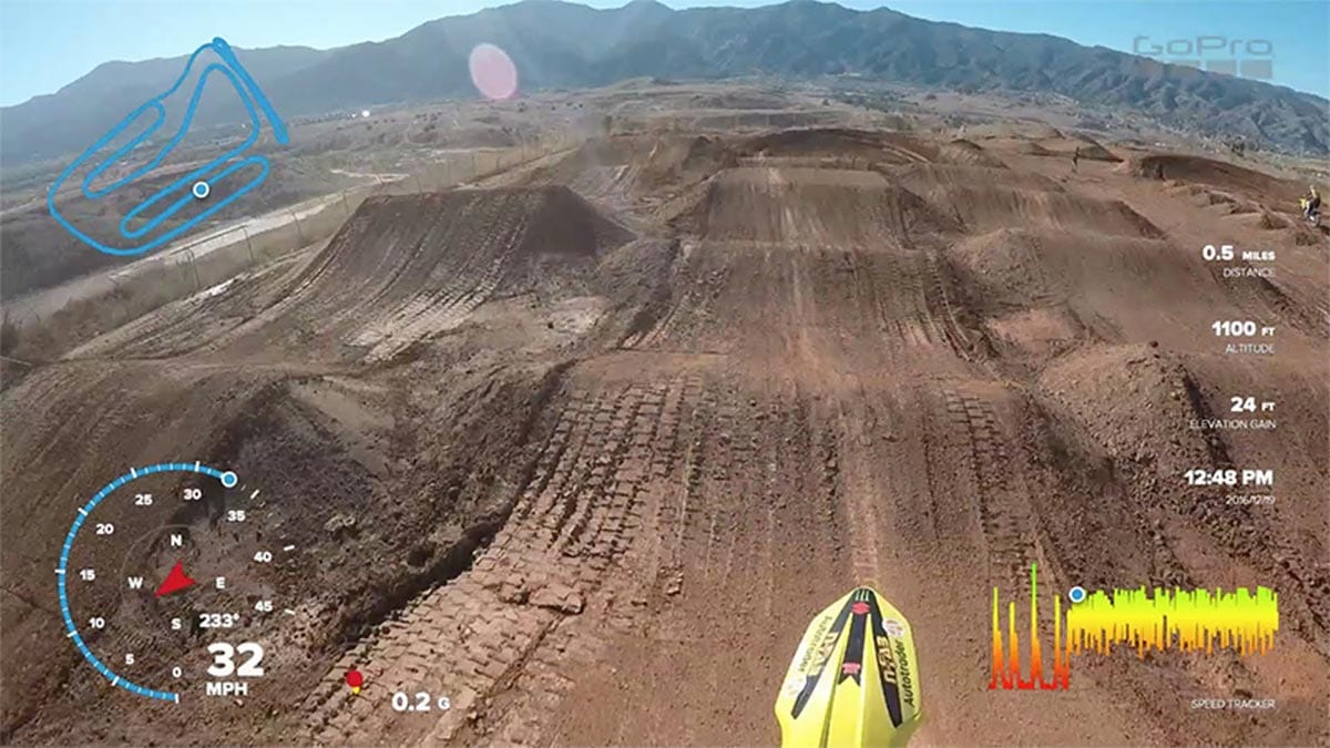 GoPro On board with Weston Peick and QUIK telemetry data Dirtbike Rider
