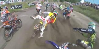 GoPro: Romain Febvre crash at the MXGP of Finland