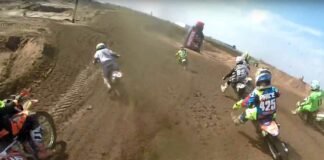 GoPro: Team Green Kawasaki’s Lewis Hall rips through the pack at FatCat