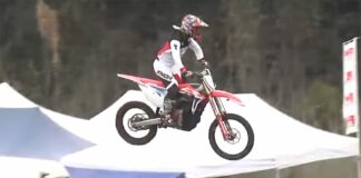 Watch the Honda CR Electric dirt bike in action for the first time