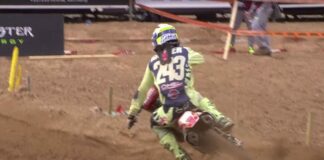 Honda Gariboldi’s Tim Gajser rips through the field at MXGP of Latvia