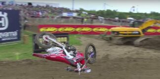 Huge crash for Gautier Paulin at MXGP of France Qualifying Race