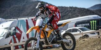 Josh Hill rips the Alta Motors Redshift MX electric dirt bike