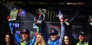 Podium for Ken Roczen at Anaheim 2