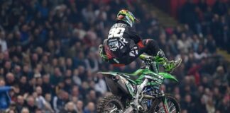 Podium joy to start off Arenacross UK title defence for LPE Kawasaki