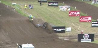Romain Febvre’s nasty Qualifying race crash at MXGP of Great Britain