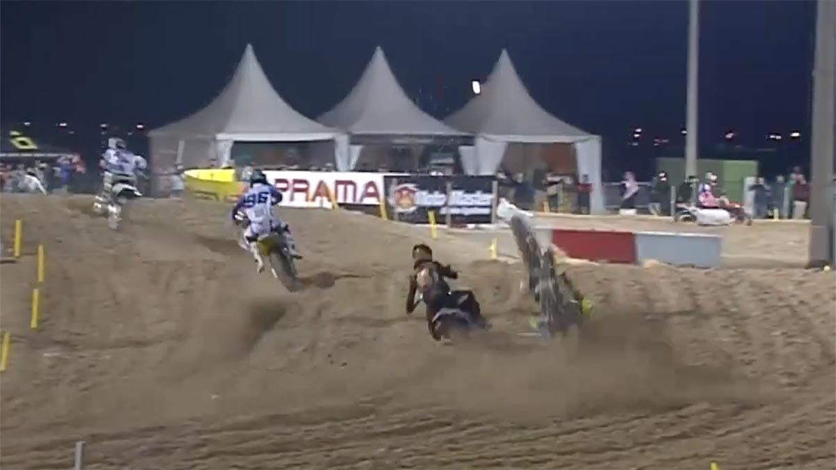 Samuele Bernardini's spectacular highspeed endo crash Dirtbike Rider
