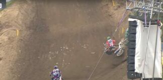 Crash: Tommy Searle ‘dirty’ pass on Evgeny Bobryshev at MXGP of Czech Republic
