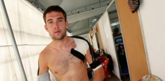 Shaun Simpson resorts to tyre rubber for the best strapping