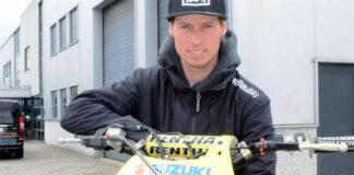 Steve Ramon back on a Rockstar Energy Suzuki
