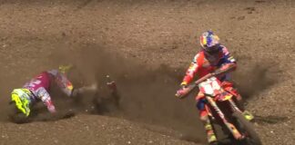 Crash: Incredible battle between Tony Cairoli and Jeffrey Herlings at MXGP of Great Britain