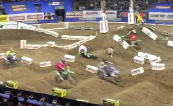 Track worker gets t-boned at AMSOIL Arenacross