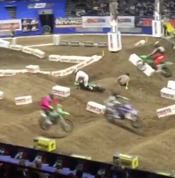 Track worker gets t-boned at AMSOIL Arenacross