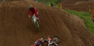 Jeffrey Herlings crash on sighting lap at Kegums – MXGP of Latvia 2019