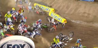 Video: Huge pile-up on the Santa Clara 250 Main Event holeshot