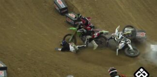 Video: Kyle Regal and Jacob Hayes crash in the battle for Arenacross title