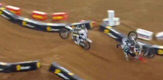 Video: Malcolm Stewart and Zach Osborne crashes in Houston SX Heat Race