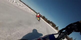 Video: Oval ice motorcycle race