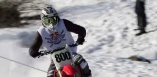 Video: Ski Racing behind dirt bikes