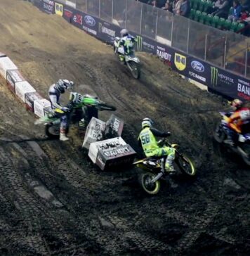 Watch: Jimmy Margetson whiskey throttle crash at Newcastle AX